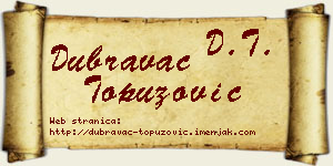 Dubravac Topuzović vizit kartica
